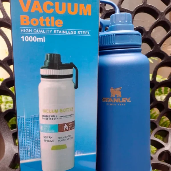 Garrafa Térmica aço inox com 1000ml garrafa espacial Quente & Frio - Imagem 2